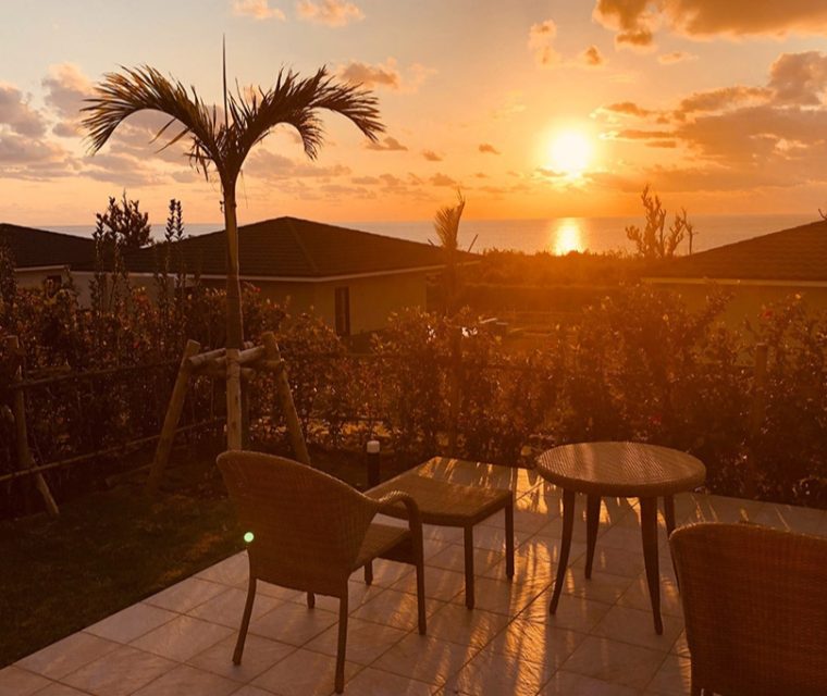 ビラハウスからの夕日